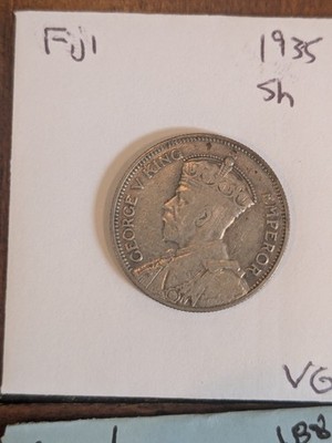 Fiji 1935 Silver Shilling Very Nice Silver Nice Grade SCARCE Date