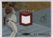 2007 Upper Deck Spectrum Swatches Gold /75 CC Sabathia #SSW-CS HOF 12i0