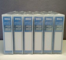 Lot of 6 - Dell 400GB/800GB Data Cartridges for LTO Ultrium 3 Drives