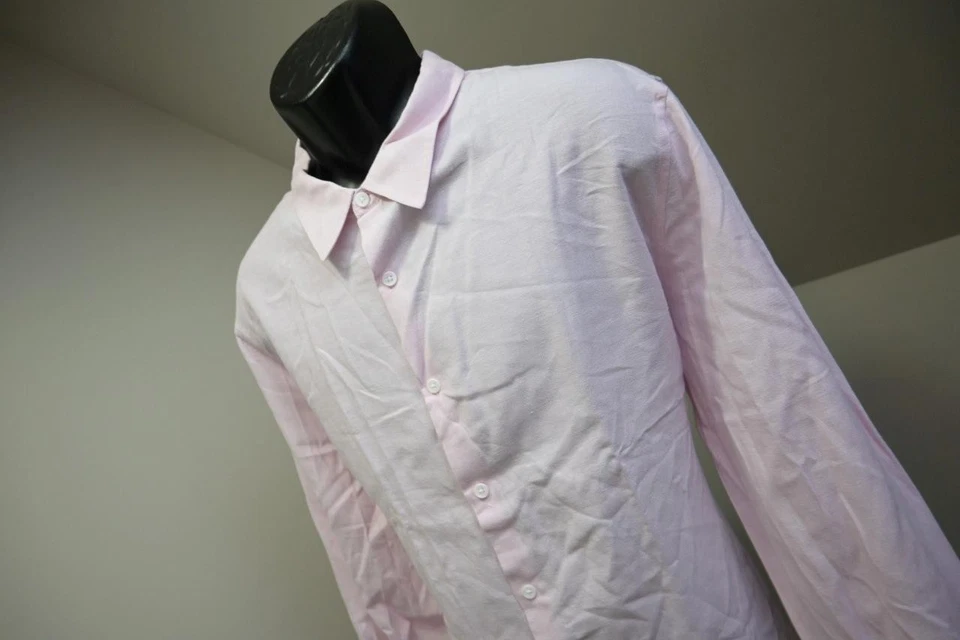 Camisa de vestir Onia de lino viscosa con botones rosa manga larga para hombre talla XL Foto 2 de 4