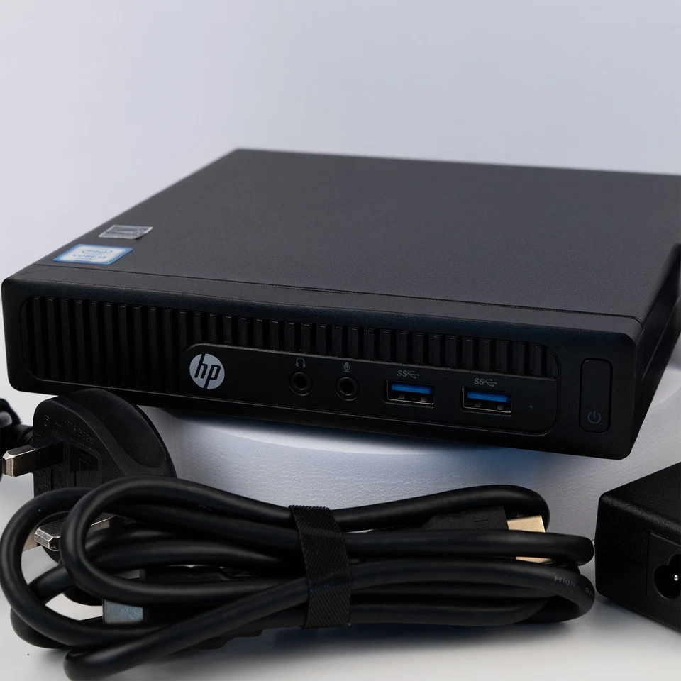 HP 260 G2 Mini PC i3-6100U 8GB RAM Win 10 Pro Desktop + Cables - Image 2 of 4