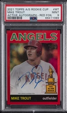 2021 TOPPS ALL-STAR RC CUP ACTIVE AUTOS RED FOIL #MT MIKE TROUT 1/5 PSA 9 AUTO