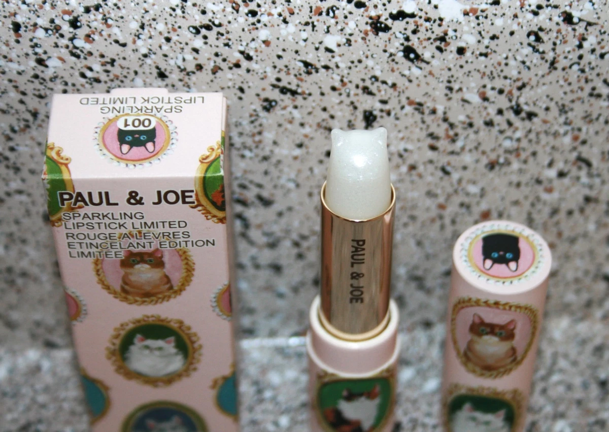 Paul & Joe Sparkling Lipstick 001 with Cat Kitten case Limited Edition Full Size