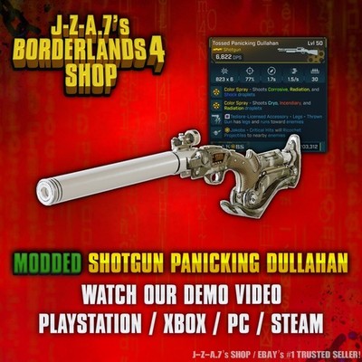 Borderlands 4  MODDED TOSSED PANICKING DULLAHAN CRAZY FIRE FUN BL4  PC-PS-XBOX 