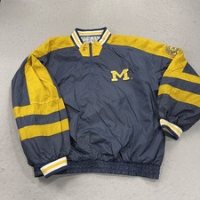 VINTAGE Michigan Wolverines Jacket Mens XL Pro Player Windbreaker NCAA 90s