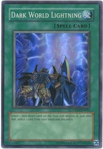 Dark World Lightning CP03-EN005 YuGiOh Champion Pack: Game Three trading card — raw and PSA graded price guide