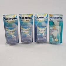 NIP Nicorette Gum (Lot of 4) 2/4mg  White Ice Mint Pocket Pack  Exp 01/26, 12/27