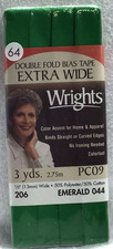 Wrights Emerald Bias Tape Double Fold 1/2"Extra Wide x 3 Yards 206 Emerald 044