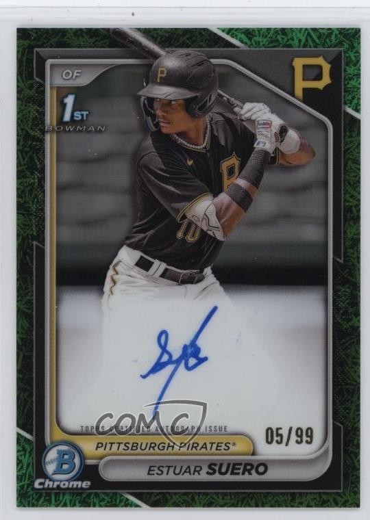 2024 Bowman Chrome Prospect Green Grass Refractor 5/99 Estuar Suero Auto 0z4u