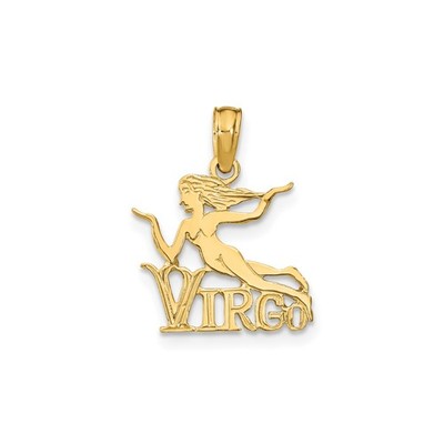 10k Yellow Gold Virgo Pendant Zodiac Necklace Charm for Women Horoscope Jewelry