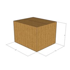 200 13x11x9 Kraft Brown Corrugated Shipping Boxes 32 ECT Single-Wall New