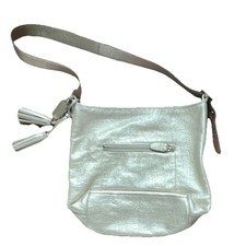 Coach Metallic Gold Legacy Shoulder Bag Tassel Zipper Accents Inner Pockets