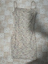 Y2K Windsor Floral Bodycon Mini Dress Medium Spaghetti Strap Ditsy Floral
