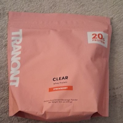 Tranont Clear Whey Protein Powder Strawberry 13.3 oz Gluten-Free 20g Protein