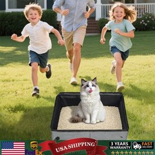 Litter Box for Cats, Cat Travel Litter Box with Lid, Foldable Cat Litter Box