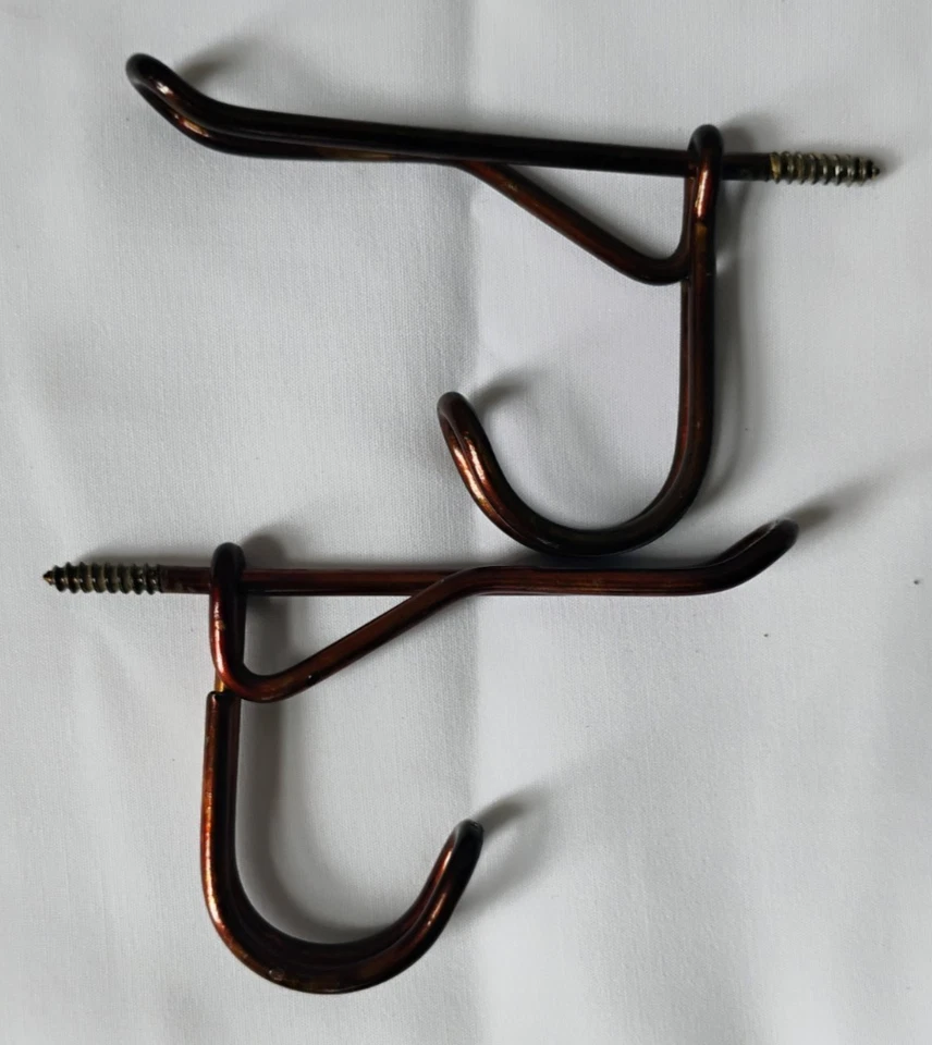 Japanned Copper Flash Antique Wire Iron Coat Hat Hooks lot of 2 - Image 3 of 3