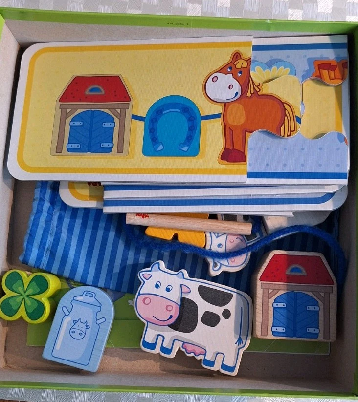 HABA Fädelspiel auf Dem Land, 15-tlg. Set, Kinderspielzeug - Bild 3 von 3
