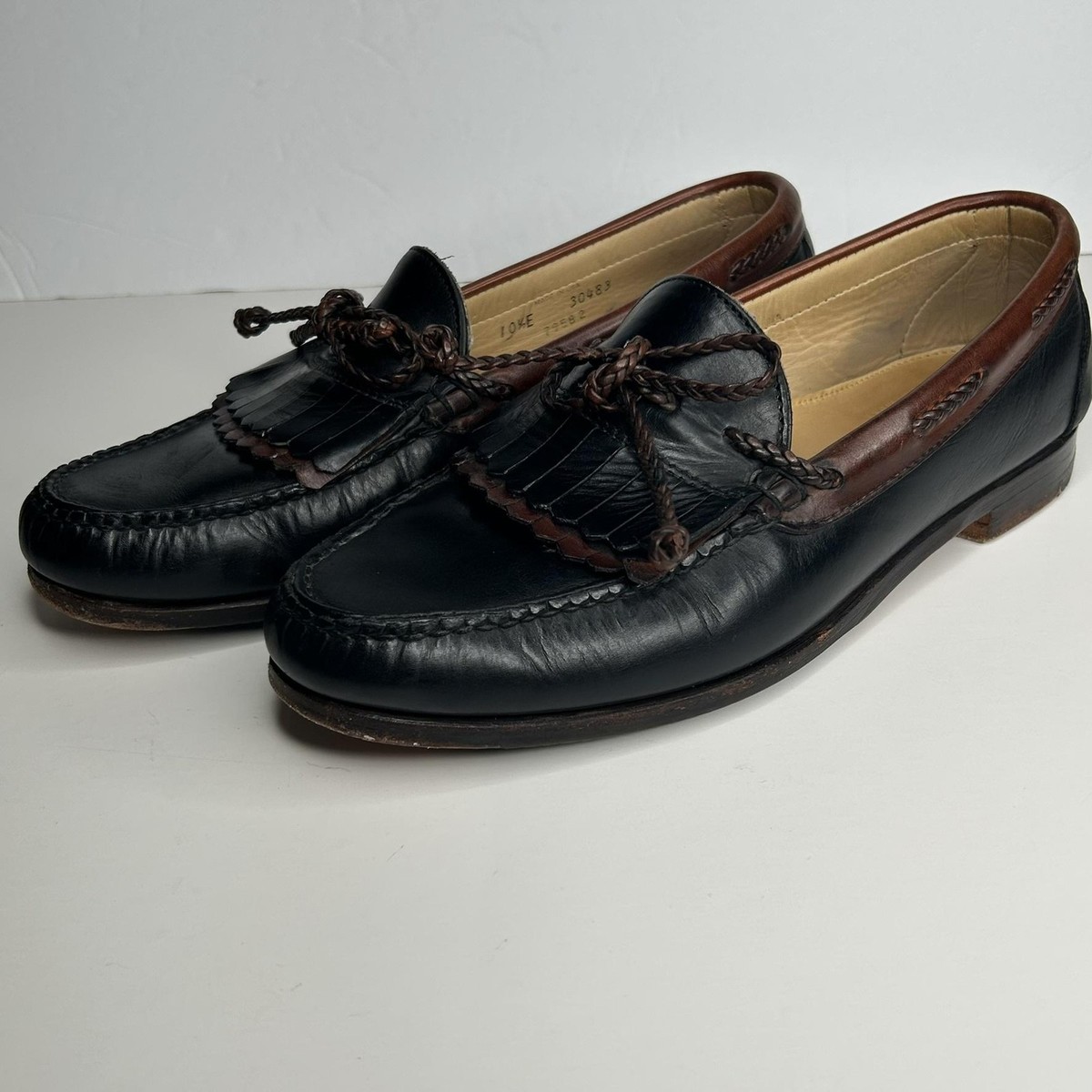 Vintage FootJoy Shoes Mens Size 10.5 E Black Kiltie Tassel  display picture 2