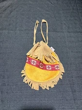 Vintage Bloom Brothers Leather Pouch With Fringe
