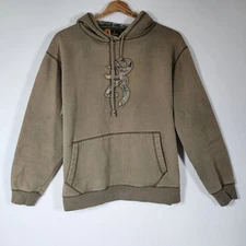 Browning Buckmark Camo Lined Hoodie Men's Brown Pullover XL #60