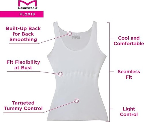 Maidenform Women's Comfort Devotion Shapewear Tank Top, Firm Control Cami, XL - Picture 4 of 5