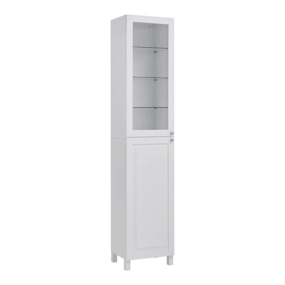 Tall storage cabinet with 2024 doors and shelves