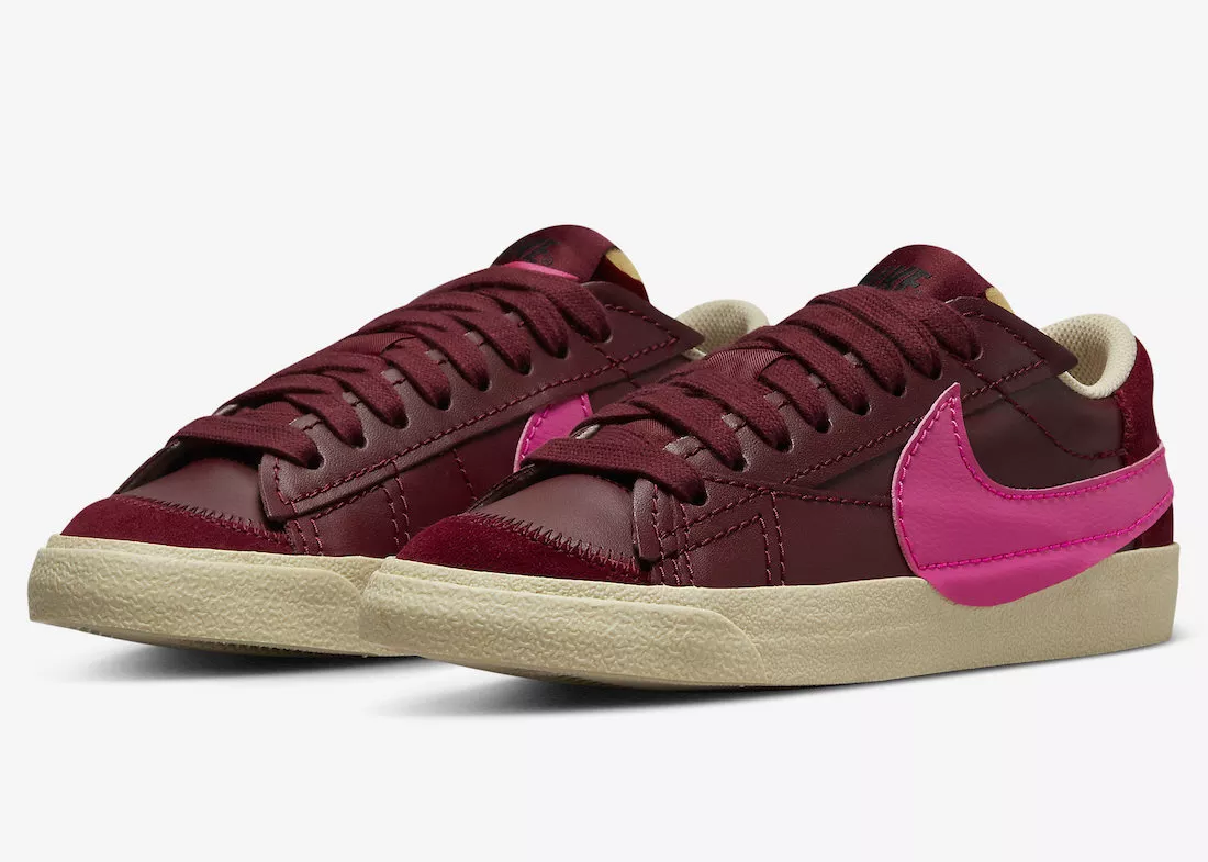 Women s Nike Blazer Low 77 Jumbo Team Red Pink Prime Rattan