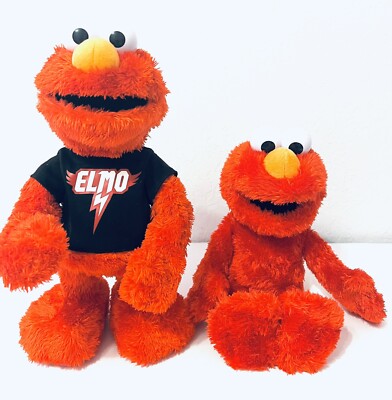 14” Sesame Street Let's Rock Elmo and Elmo Tickle Me Plush Toys