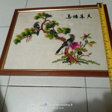 Vecchio Quadro Cinese In Seta .