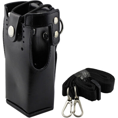 Hard Leather Case Carrying Holder Holster For Motorola Two Way Radio Strap EBS