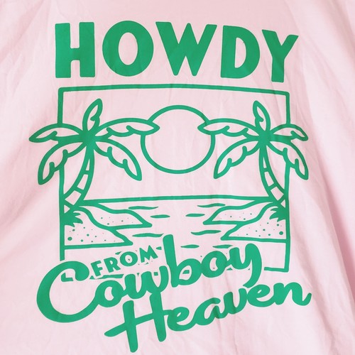HOWDY from COWBOY HEAVEN Pink Neon Green Graphic T-Shirt XL Short Sleeve Cotton - Picture 2 of 5