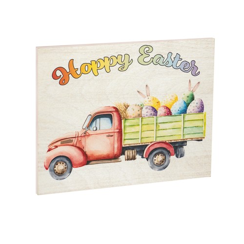 JennyGems Happy Easter Decorations, Hoppy Easter Vintage Truck, Spring Farmhouse - Bild 1 von 8