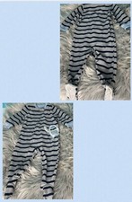 Carter's Gray Striped Boys' One-Piece Yeti Footed Pajamas, Size 18M