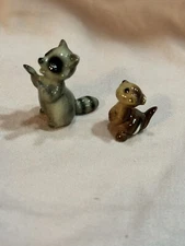 Vintage Hagen Renaker Chipmunk And Raccoon Figurines