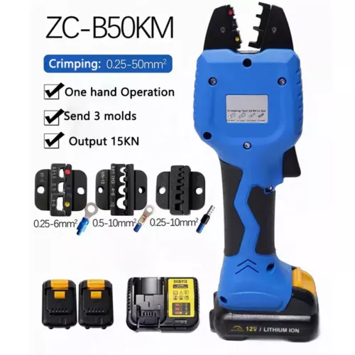 Handheld Electric Crimping Pliers 0.25-50mm2 Cold Pressed Terminal Crimping Tool - Picture 2 of 20