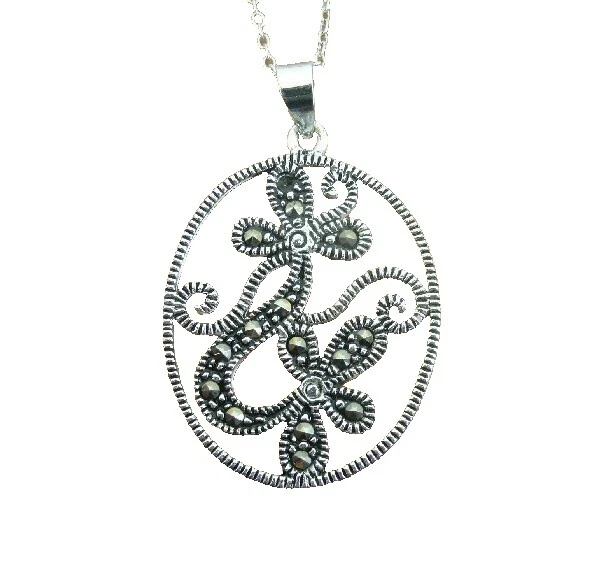 Piedra MArcasita Plata Esterlina Collares y colgantes hechos a mano