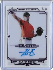 2019 Leaf Trinity HUNTER BISHOP Clear Acetate Purple Foil Auto RC 7/10 Giants
