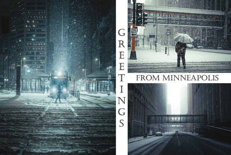 Greetings From Minneapolis Minnesota In The Snow 4X6 Postcard 2025 Josh Hild