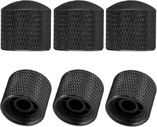 6 Pcs Black Electric Guitar Control Knobs for Telecaster and Bass