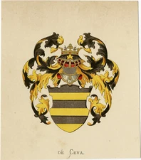 Antique Print - DÉ CEVA -COAT OF ARMS-FAMILY CREST-WENNING-VORSTERMAN - 1885