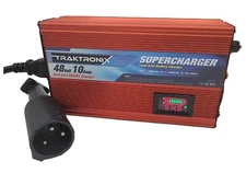 SUPERCHARGER Club Car Golf Cart Battery Charger 48 volt 48v Round 3 Pin Plug 10A