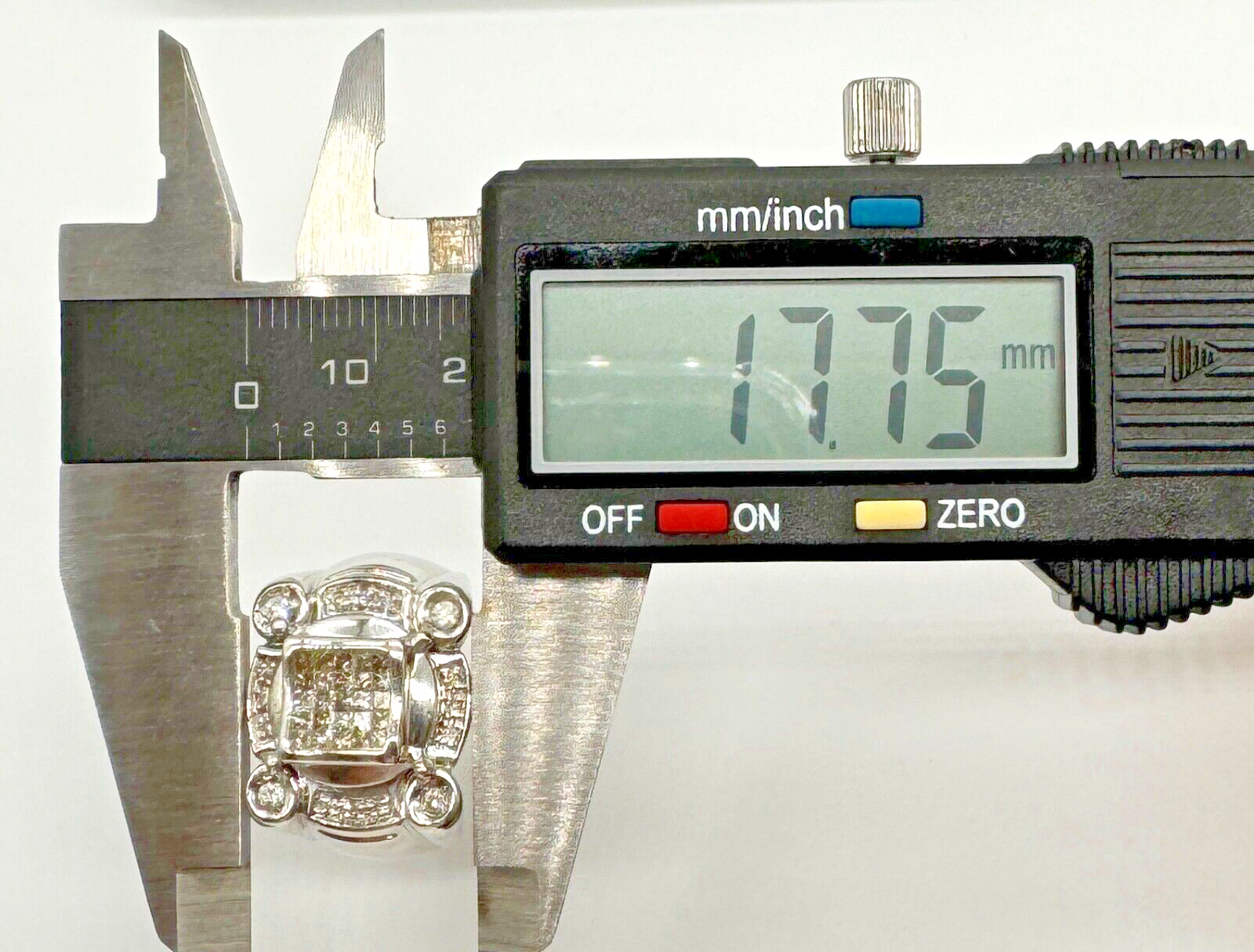 Mens Princess Cut Diamond Statement Ring 14k Soli… - image 6