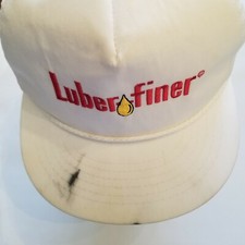 Luber Finder Hat snapback Vintage white stain swingster oil rope made in usa