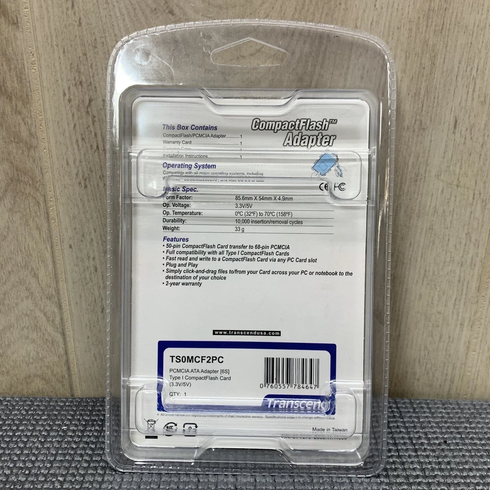 Transcend TS0MCF2PC CompactFlash Transfer PCMCIA ATA Adapter - Image 4 of 4
