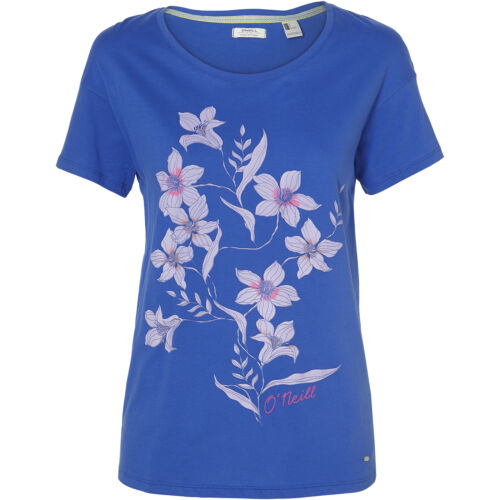 O'neill T-Shirt Lw Beach Flower T-Shirt Blau Plain with Print - Picture 1 of 2