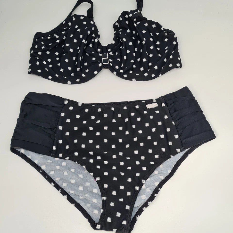 Lascana Bikini Bademode Übergröße Gr. 46 - 48 schwarz weiß gemustert (0 607) - Bild 3 von 4