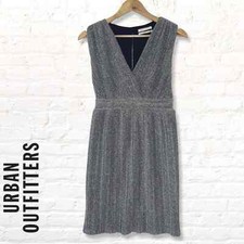 Urban Outfitters UO Womens Florence Metallic Midi Dress Size XS Silver Holiday