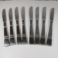 Gorham BALUSTER Design Studios Hammered Satin Flatware Stainless Knife Set of 8