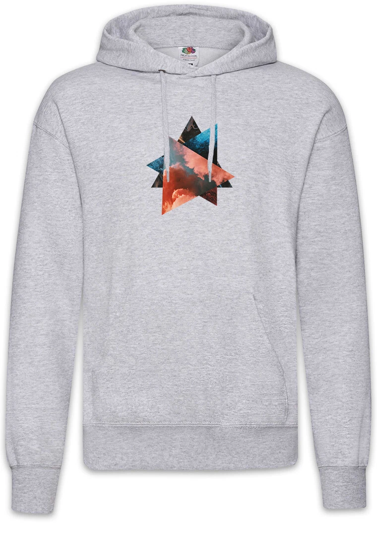 Abstract Triangles Hoodie Pullover Random Abstract Art Colourful Oldschool