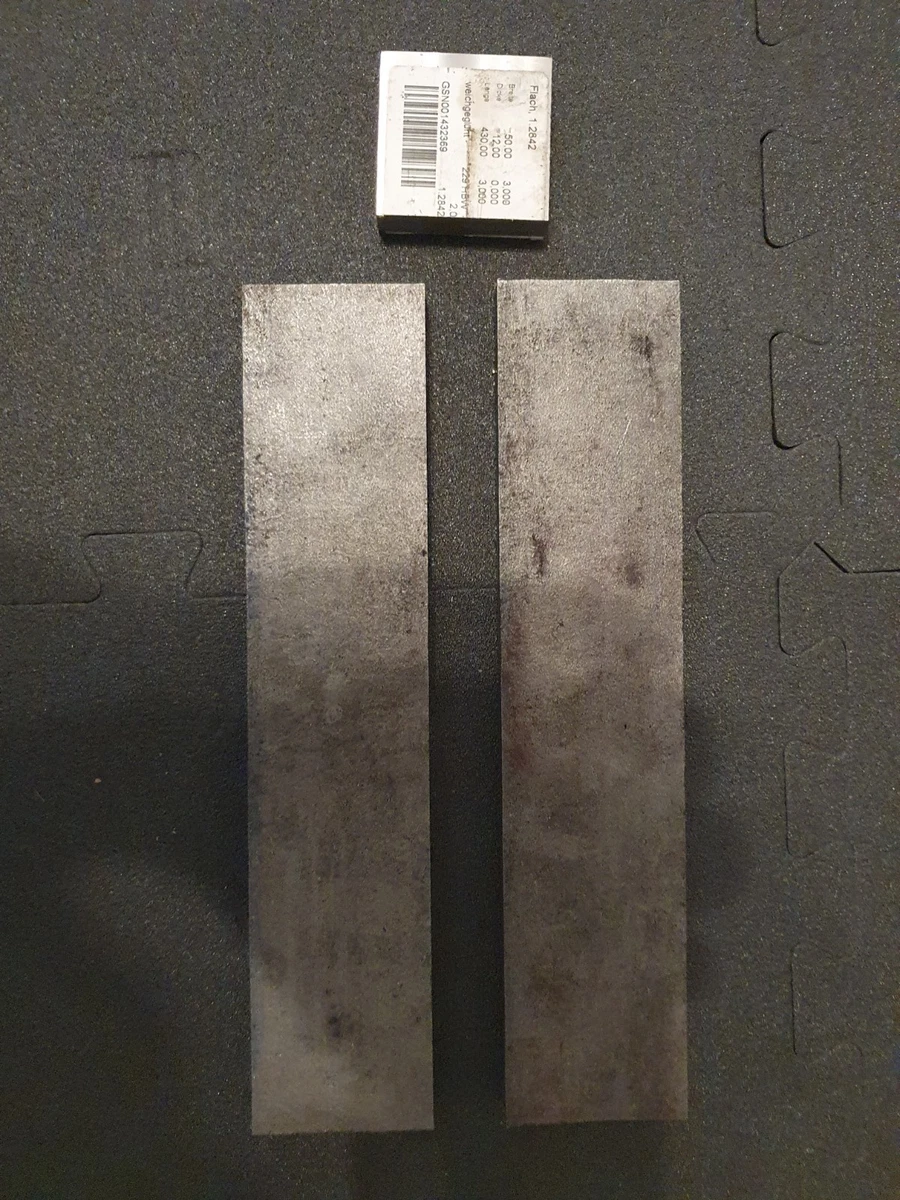 Gehärteter Messerstahl & Werkzeugstahl 3 Mm – 1.2067 (102Cr6) L3 – Dauerschnittstahl Rohmaterial Für Messerbau & Werkzeugbau (100 X 25 X 3,0 Mm